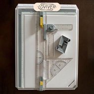 [LOVIVER] A3 Drafting Table Table Sliding Ruler Angle Adjustable Measuring System Portable