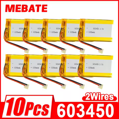 Lot 10 pcs 3.7V 1200mAh Polymer Lithium Rechargeable Battery 603450 For MP3 GPS PDA DVD Recorder E-b