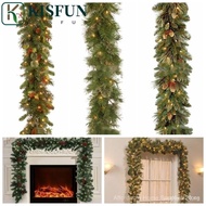 【SG stock】KISFUN Christmas Garland, 30 LED Lights 180cm/6 Feet Artificial Pine Tree Decor, Holiday G