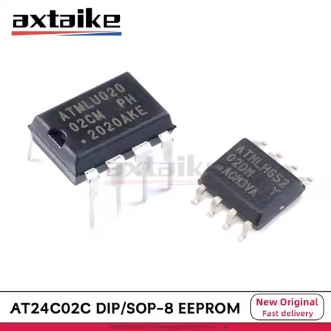10PCS AT24C02C DIP-8 SOP-8 AT24C02 24C02 02CM 02DM AT24C02C-PUM AT24C02C-SSHM-T AT24C02D SMD 2Kbit I