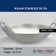 50cm Stainless Steel Frying Pan Wok Crock