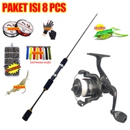 【#Beli 1 Dapat 8#】Satu set joran pancing ul ultralight lentur fiber solid murah kuat ajiro Sakura 15