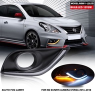 Nissan Sunny / Almera 2014 DLAA 2pcs / set Cover Lampu Kabut / DRL LED