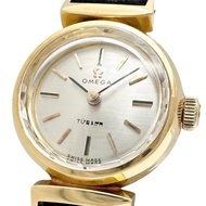 OMEGA/歐米茄 Turler CAL.620 腕錶，18K 黃金/皮錶帶，手動上鍊，香檳色錶盤/黑色皮錶帶，女士款 [二手]