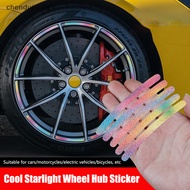 DUJIA 20PCS Colorful Car Wheel Hub Reflective Sticker Fluorescence Luminous Stripe Tape Car Motorcycle Decals Night Driving Safety SG