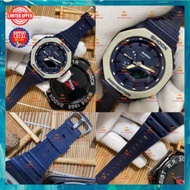 Rare GA-2100 TMJ JAM TANGAN LELAKI BLACK OUT Biru Blue Wanita Unisex Analog Digital Men's Watch G Viral Shock Resistant