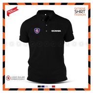 Polo T Shirt Scania Classic Design Sulam Embroidery Tee Trailer Lorry Trucks Container Haulage Baju 