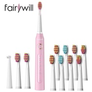 Fairywill FW-507 Sonic Electric Toothbrush 5 Modes USB Charger Tooth Brushes Replacement Timer Sonic Toothbrush 10 Brush Heads dwf