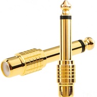 【2pcs】6.35mm 1/4 inches Jack Male To RCA Female plug Audio Adapter Mono RCA Connector cable TS For s