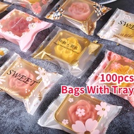 100pcs Moon Cake Packaging Bag 125g 100g 50g Moon Cake Packing Beg Set Transparent Mid Autumn Egg Yo