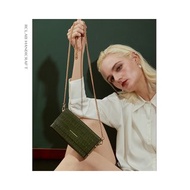 簡約竹節紋 寬帶斜背包 小方包