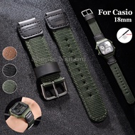 Nylon Canvas Sport Watch Strap 18mm for Casio AE1200 SGW300 AQ-S810W AQS800W W216H W800H Watch Band 