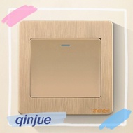 CROFY Wall Switches, Gold with LED Lamp Wall Light Switch Panel, 1Way Button Home Accessories Durable 1/2/3/4 Gang