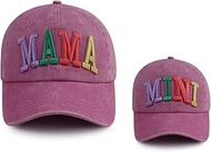 2PCS Mama and Mini Hats for Women Girls, Funny Adjustable Embroidered Cotton 3D Mom Daughter Basebal