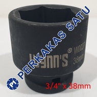 MATA 3/ 4" X 38MM WYNNS IMPACT SOCKET 38 MM BLACK WYNN'S