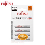 Fujitsu富士通 低自放電4號750mAh鎳氫充電電池 HR-4UTC (4顆裝)