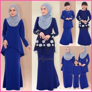 🌹BAJU KURUNG IBU DAN ANAK WARNA ROYAL BLUE🌹 Koleksi Design Baju Kurung Lace Plus Size XXS (32)-10XL(60) Muslimah Fesyen Baju Raya 2024 Sedondon Ibu &amp; Anak
