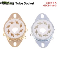 ZHANGHONG 1Pcs Valve Base, Octal PCB Mount Ceramic Tube Socket, Durable DIY Tin-Plated 8Pin K8A GZC8