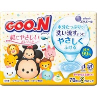 大王 99%純水 無香料嬰兒親膚濕紙巾 70枚 x3包入 平行進口