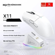 Attack Shark X11 PAW3311 Chuột Bluetooth Màu Đen Chuột Chơi Game Siêu Nhẹ Với Ba Chế Độ Kết Nối Cảm 