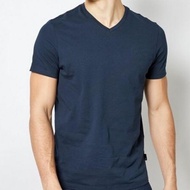 Cntikk- Sml V-Neck Cotton Combed 30S T-Shirt Men's Fashion Women's Fashion