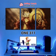 Bộ 3 Tranh One Piece Dán Tường Formex - Tranh Treo Tường ZORO-LUFFY- KAIDO-LAW Anime Trang Trí Phòng
