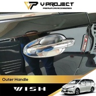 Toyota Wish 2009 - 2024 Outer Handle Chrome Wish ZGE20 Door Handle Bowl Chrome VProject Car Accessor