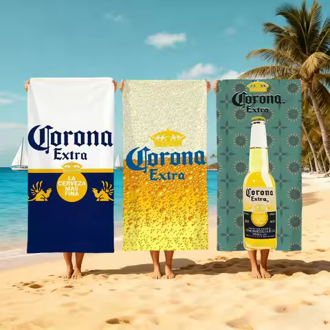C-corona Beer Towel Large Quick-Drying Microfiber soft Beach Towel for E-extra Travel Fitness Sauna 