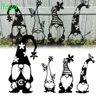 LLOYD Gnome Sign, 2D Acrylic Garden Gnomes Stake, Gnome Silhouette Branch Black Hollow Out Gnome Gro
