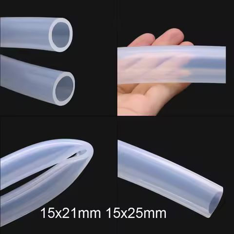 15x21mm 15x25mm 15mm id 21 25 Transparent silica gel hose food grade avirulent clear silicone tube F