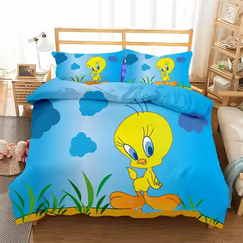 3D Printed Tweety Bird Bedding Set Single Twin Double Queen King Cal King Size Bed Linen Set