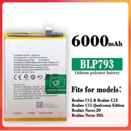 แบตเตอรี่ แท้ Realme C11 / C12 / C15 / C25 / Narzo 20 / Narzo 30A / Narzo 50A BLP793 5000mAh ประกันน