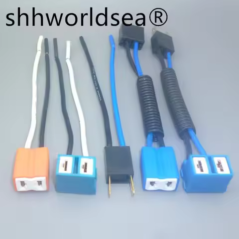 shhworldsea 2pcs h7 H2 plug ceramic socket adapter h7 led bulb car wire extention cable h7 lamp conn