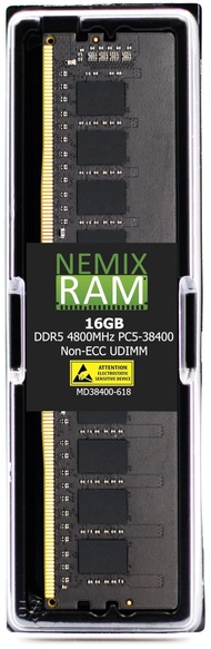 NEMIX RAM 16GB (1X16GB) DDR5 4800MHZ PC5-38400 1Rx8 1.1V 288-PIN NON-ECC Unbuffered UDIMM Desktop PC