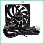 CRE Router Cooling Fan PC Cooling TV Box  Quiet 5V USB Power 80mm Fan