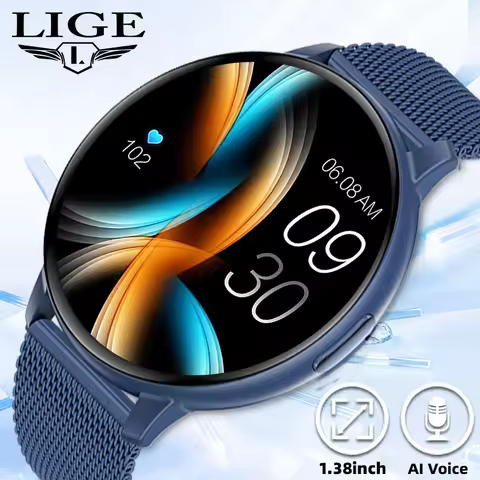 LIGE 2026 Smart Watch Men Women Bluetooth Call Heart Rate Health Monitor 1.38inch HD Screen Fashion 