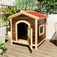 ✜♦Solid wood dog house four seasons universal cat litter winter rainproof anticorrosion warmth large and medium-sized do
