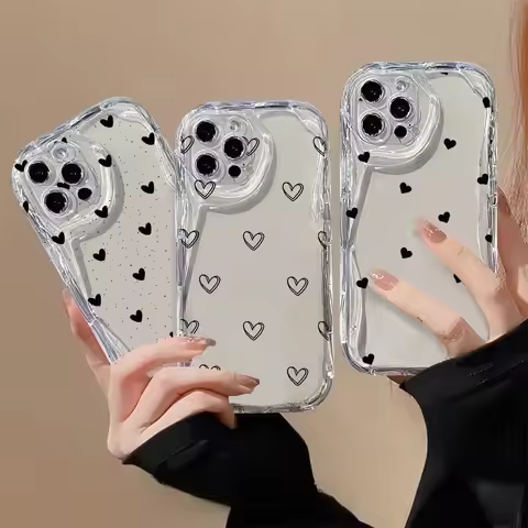 Cute Simple Line Heart Case for Xiaomi 15T Pro POCO X7 X6 X5 F3 F4 X3 M3 M4 M6 F6 F7 Pro 15 Ultra 12