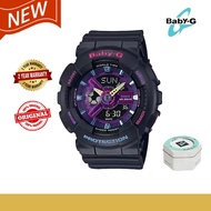 (2-year warranty) women's watch 100% Original Baby G BA-110 Woman Resin watch strap Girl Ladies Digi