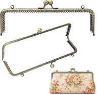 10 Inch Kiss Clasp Lock Purse Frame for Bag Making, Vintage Rectangle Metal Latch Clip for DIY Croch