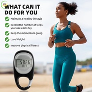 3D Pedometer With Carabiners Clip 3D Sensor Technology LCD Display For Men Women
