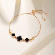 ( CLOVER ) Titanium Clover Bracelet Eanita Clover Drawstring Bracelet