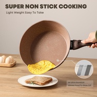 ecowin 10pcs Granite Non Stick Cookware Set 1 Wok+2 Frying Pan+2 Milk Pot+1 Soup Pot Suitable for Al