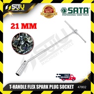 SATA 47802 T-Handle Flex Spark Plug Socket 21mm