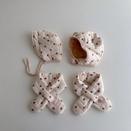 ww 2Pcs Baby Hat and Scarf Set for Newborns and Infants Soft Comfortable Toddler Bonnet Caps with Lo