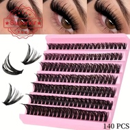 Natural Eyelash Bundle 40/50 D Curly Eyelashes Mixed Makeup Eyelash Diy Thickening Extension V8s1