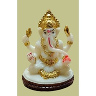 1-PCS WHITE LORD GANESHA STATUE/ HOME DECO/ POOJA ROOM DECO
