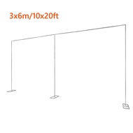 3x6m/10x20ft Metal Wedding Arch Stand Heavy Duty Photography Backdrop Curtain Frame Balloon Flower D