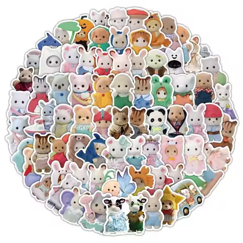 100pcs Calico Critters Stickers Laptop Scrapbook Decoration Graffiti Decals Skateboard Laptop Waterp
