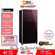 Sharp 720L Glass Door Inverter Pelican Refrigerator SJP882MFGM | Plasmacluster Ion Peti Sejuk Sharp